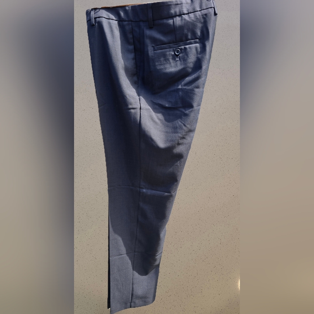 Kenneth Cole Men's Charcoal Dress Pants Techni-Cole Flat Front Slim Fit